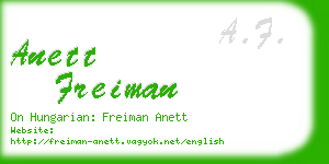 anett freiman business card